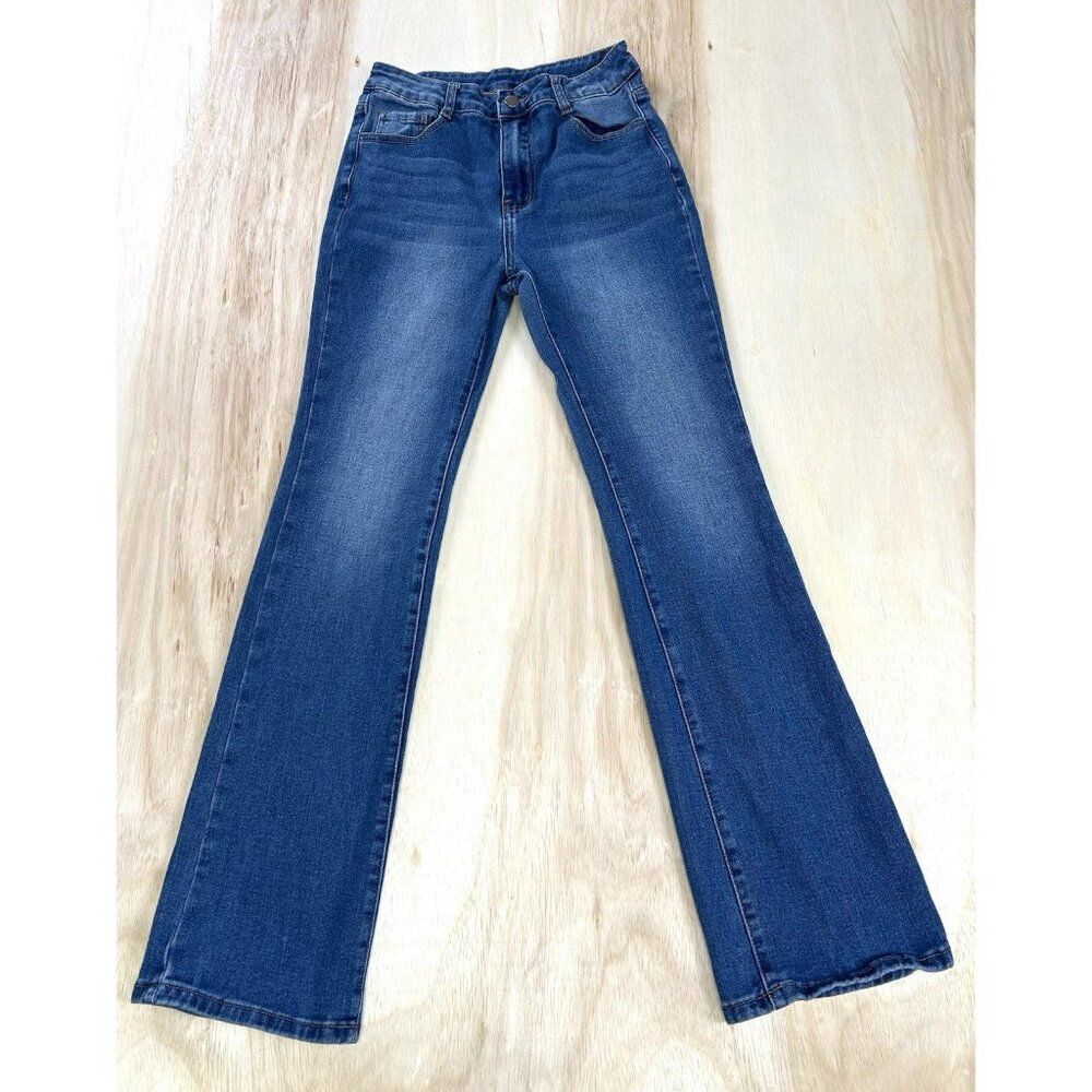 shein jeans womens size 27 bootcut stretch denim blue